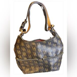 Vintage Dooney and Bourke Brown Monogram Shoulder Bag
